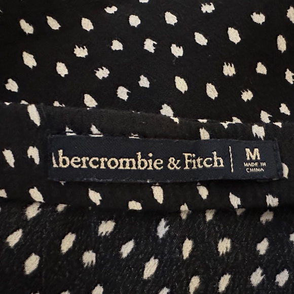 Abercrombie & Fitch Side Slit Midi Skirt Dark Navy White Spots/Polka Dots (M) - Picture 7 of 11